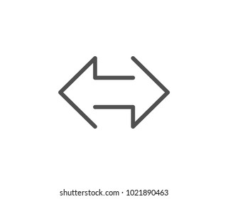 Sync arrows line icon. Communication Arrowheads symbol. Navigation pointer sign. Quality design element. Editable stroke. Vector