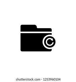 Sync data folder vector icon