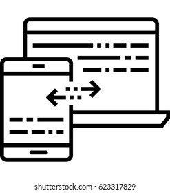 Sync of Data Information Vector Icon