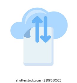 sync document file paper page transfer single isolated icon with flat style
