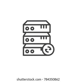 Sync drive line icon, outline vector sign, linear style pictogram isolated on white. Symbol, logo illustration. Editable stroke