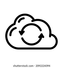 sync file with cloud line icon vector. sync file with cloud sign. isolated contour symbol black illustration