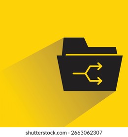 sync folder icon with shadow on yellow background