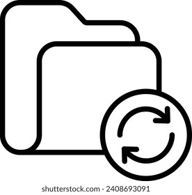 Sync Folder Outline vector illustration icon