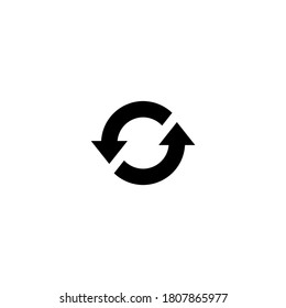 Sync-Symbol auf schwarz-weißem Hintergrund, gefüllt