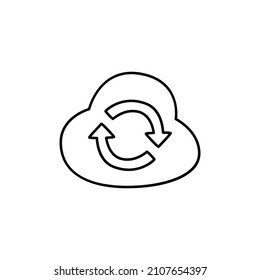 Sync Icon  in black line style icon, style isolated on white background