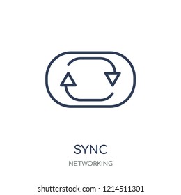 Sync icon. Sync linear symbol design from Networking collection. Simple outline element vector illustration on white background.