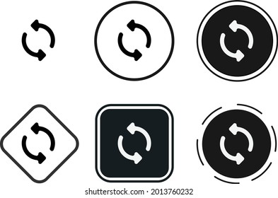 sync icon set. Collection of high quality black outline for web site design and mobile dark mode apps. Vector illustration on white background