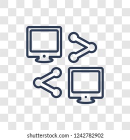 Sync icon. Trendy linear Sync logo concept on transparent background from Internet Security and Networking collection