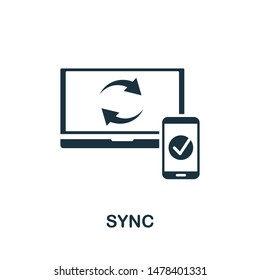 Sync icon vector illustration. Creative sign from seo and development icons collection. Filled flat Sync icon for computer and mobile. Symbol, logo vector graphics.