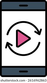 Sync Line Filled Vector Icon Design