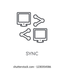 Sync linear icon. Modern outline Sync logo concept on white background from Internet Security and Networking collection. Suitable for use on web apps, mobile apps and print media.