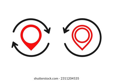 Sync map pin icon. Illustration vector