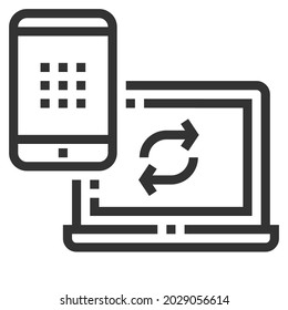 SYNC MOBILE LINE ICON VECTOR
