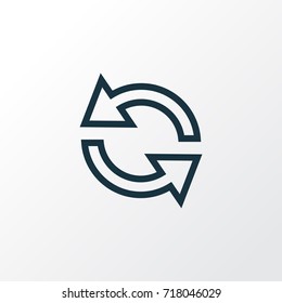 Sync Outline Symbol. Premium Quality Isolated Synchronize Element In Trendy Style.