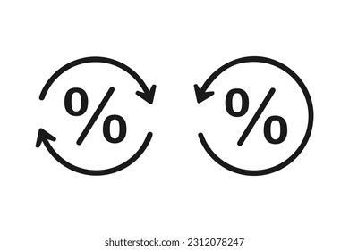 Sync percentage icon. Illustration vector