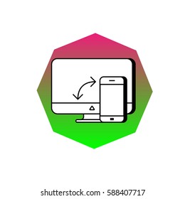 Sync phone computer full color icon