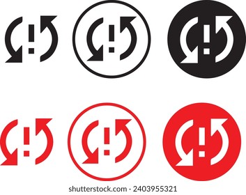 Sync problem icons multi series vectors and Symbols design 