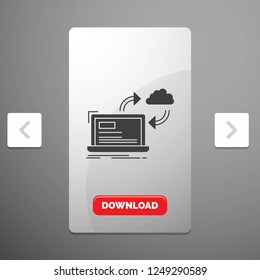 sync, processing, data, dashboard, arrows Glyph Icon in Carousal Pagination Slider Design & Red Download Button