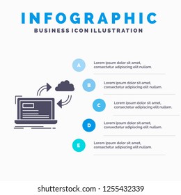 sync, processing, data, dashboard, arrows Infographics Template for Website and Presentation. GLyph Gray icon with Blue infographic style vector illustration.