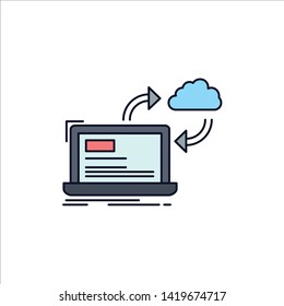 sync, processing, data, dashboard, arrows Flat Color Icon Vector