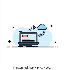 sync, processing, data, dashboard, arrows Flat Color Icon Vector
