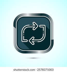 Sync processing icon design, Synchronization or reset icon, Reload sign, Gray shadow button design