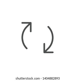 Sync, Refresh Arrow modern simple clear flat outline vector icon, symbol 