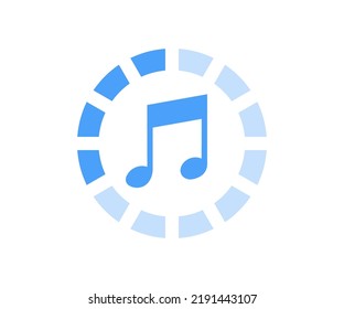 Sync, Refresh Or Update Music Logo Design. Music, Playlist Vector Design And Illustration.