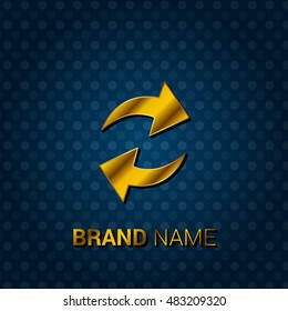 Sync Royal Golden & Blue Metallic Premium Corporate Logo / Icon