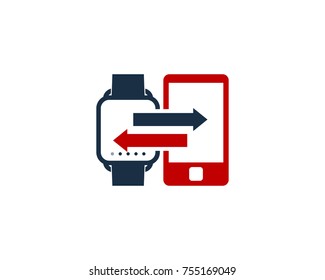 Sync Smart Watch Mobile Icon Logo Design Element