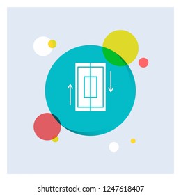sync, synchronization, data, phone, smartphone White Glyph Icon colorful Circle Background