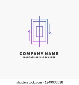 sync, synchronization, data, phone, smartphone Purple Business Logo Template. Place for Tagline