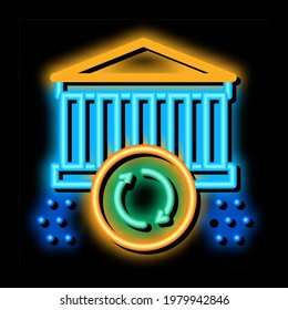sync update neon light sign vector. Glowing bright icon sync update sign. transparent symbol illustration