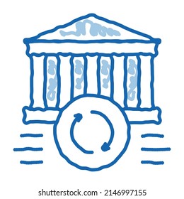 sync update sketch icon vector. Hand drawn blue doodle line art sync update sign. isolated symbol illustration