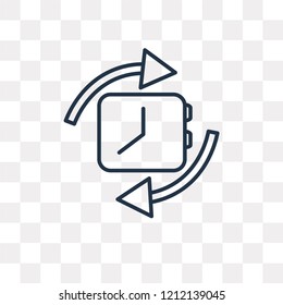 Sync vector outline icon isolated on transparent background, high quality linear Sync transparency concept can be used web and mobile