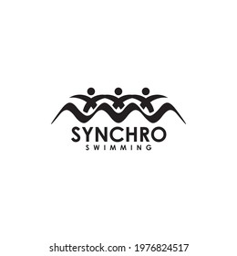 Synchro swimming logo design vector template