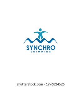 Synchro swimming logo design vector template