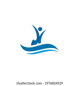 Synchro swimming logo design vector template