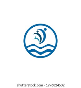 Synchro swimming logo design vector template