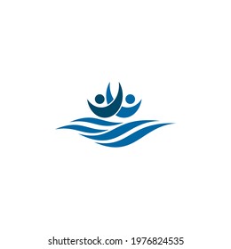 Synchro swimming logo design vector template