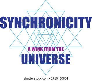 Synchronicity, a wink from the universe. Vector graphic design.
