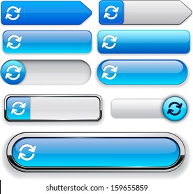Synchronisation blue design elements for website or app. Vector eps10.