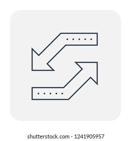 Synchronise icon design, editable stroke.