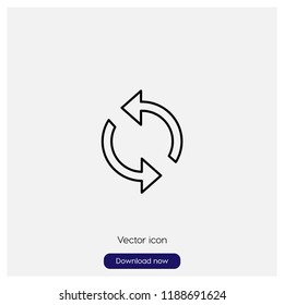 Synchronization arrow sign icon in trendy flat style isolated on grey background, modern symbol vector illustration for web