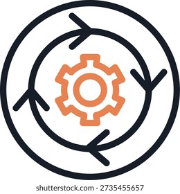 Synchronization Arrows Line Due Icon Design