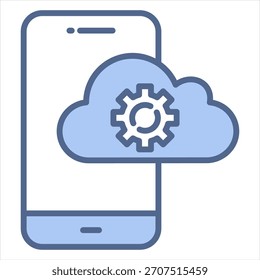 Ilustración vectorial de icono azul de sincronización