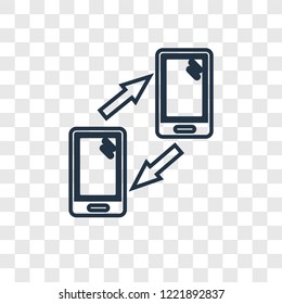 Synchronization concept vector linear icon isolated on transparent background, Synchronization concept transparency concept in outline style