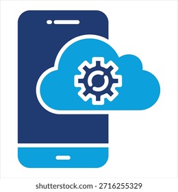 Sincronización Colección de icono azul plano