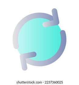 Synchronization flat gradient color ui icon. Rotating arrows. Sync process. Docking with mobile device. Simple filled pictogram. GUI, UX design for mobile application. Vector isolated RGB illustration